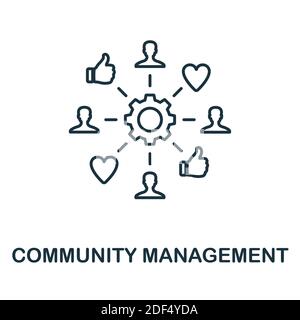 Community Management icon. Simple creative element. Filled Community Management icon for templates, infographics and more Stock Vector