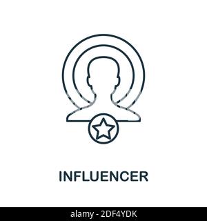 Influencer icon. Line style element from community management collection. Thin Influencer icon for templates, infographics and more Stock Vector