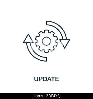 Update icon. Line style element from data organization collection. Thin Update icon for templates, infographics and more Stock Vector
