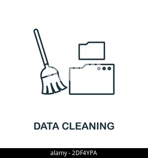 Data Cleaning icon. Line style element from data organization collection. Thin Data Cleaning icon for templates, infographics and more Stock Vector