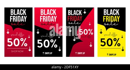 Black Friday sale vector illustration set Stock Vector