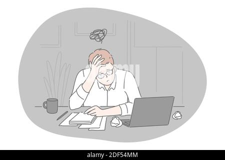 Stress, overwork, overload concept Stock Vector