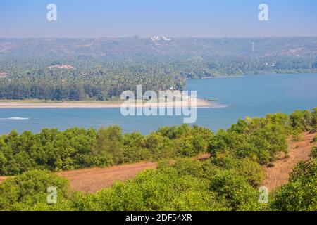 India, Goa, Vagator, View towards Morjim beach Stock Photo