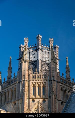 UK, England, Cambridgeshire, Ely, Ely Cathedral, Octagon Lantern Tower Stock Photo