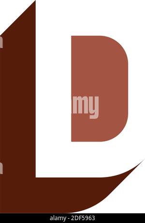 brown letter l and d ld logo icon vector Stock Vector