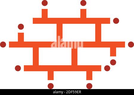 building wall brick logo symbol icon vector Stock Vector