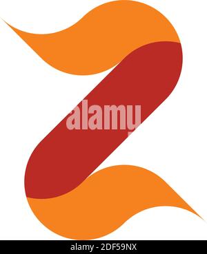 geometric z letter logo ribbon icon Stock Vector