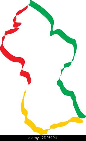guyana map icon vector symbol Stock Vector