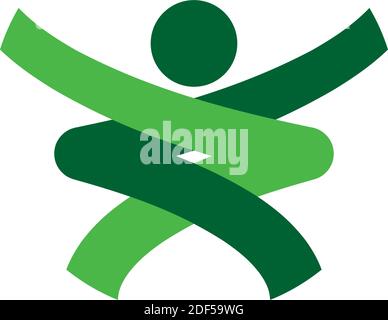 health man green dna icon logo Stock Vector