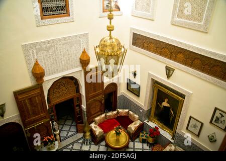 Fes is a northeastern Moroccan city often referred to as the country’s cultural capital. It’s primarily known for its Fes El Bali walled medina Stock Photo