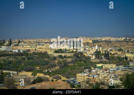 Fes is a northeastern Moroccan city often referred to as the country’s cultural capital. It’s primarily known for its Fes El Bali walled medina Stock Photo