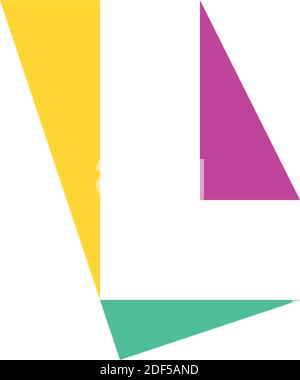 letter l geometric logo with triangles vector icon Stock Vector