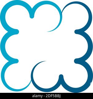 square blue cloud icon logo symbol design Stock Vector