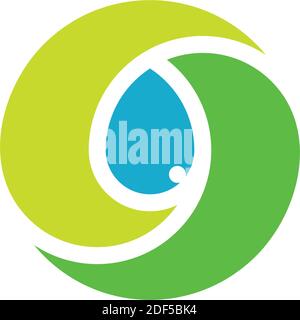 bio leaves and water drop vector logo icon Stock Vector