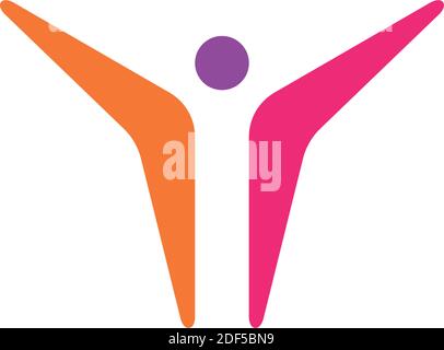 boomerang man icon logo vector symbol Stock Vector