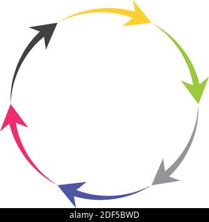 colorful circle arrows vector icon recycle logo Stock Vector