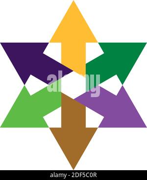 colorful geometric arrows star logo vector icon Stock Vector