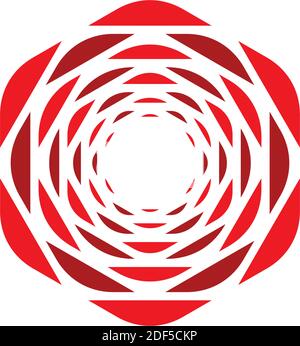 geometric rose flower vector icon logo Stock Vector