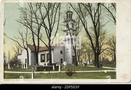 St. John's Church, Richmond, Va., still image, Postcards, 1898 - 1931 Stock Photo