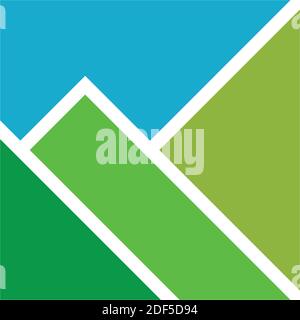 mountains square icon logo design element Stock Vector