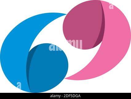 number 69 logo design element icon Stock Vector