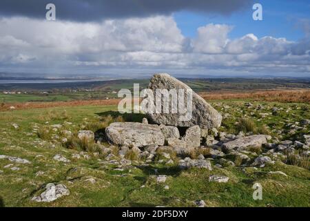 Arthur's Stone, or Maen Ceti, on the Gower peninsula in South Wales Stock Photo