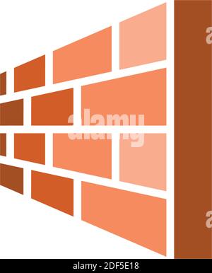 perspective brick wall logo vector icon Stock Vector