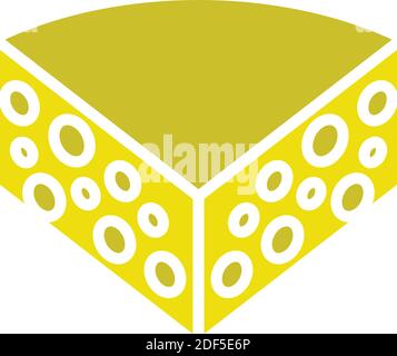 yellow cheese slice logo icon vector element Stock Vector