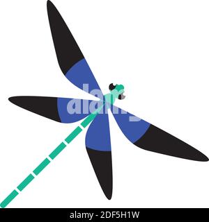 blue dragonfly logo icon vector illustration Stock Vector