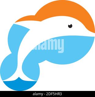 dolphin logo icon vector sign design Stock Vector