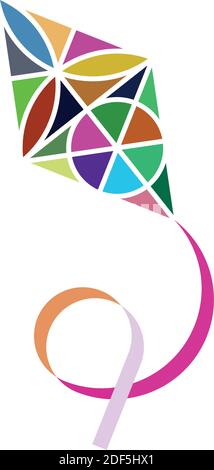 colorful geometric kite logo vector icon Stock Vector