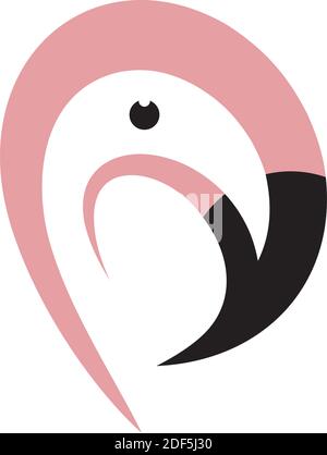 flamingo bird head logo vector icon Stock Vector