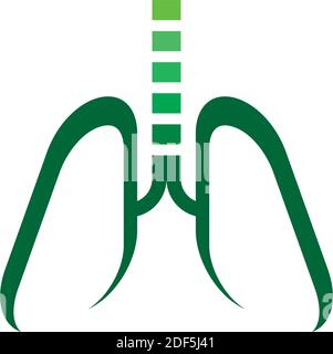 healthy green lungs vector icon symbol Stock Vector