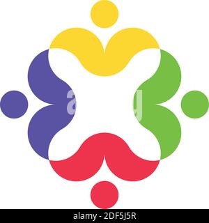 group people holding hands logo team Stock Vector