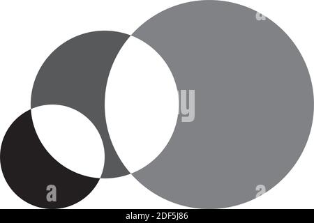 geometric circles math logo icon vector Stock Vector