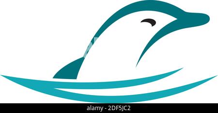 dolphin jump logo icon vector Stock Vector