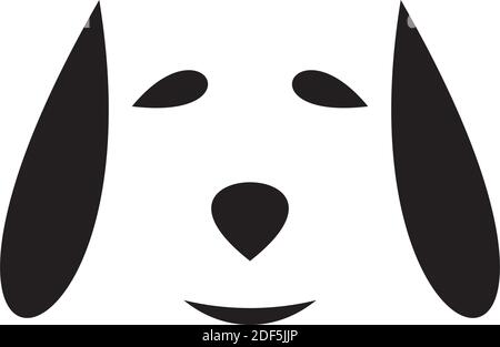 dog face icon black logo vector symbol Stock Vector