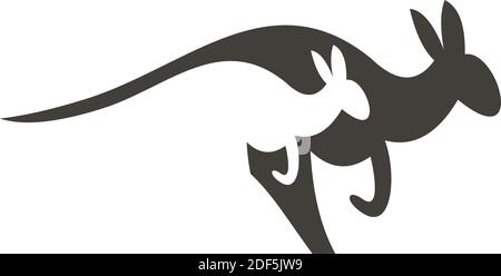 kangaroo running vector logo icon symbol Stock Vector