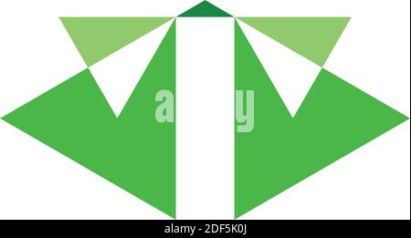 letter t green triangles logo icon vector Stock Vector