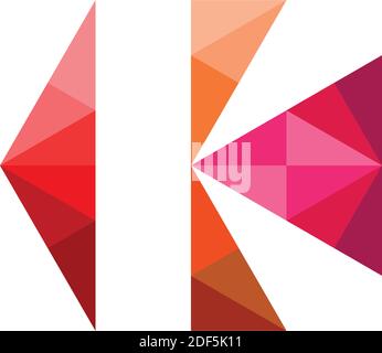 letter k with geometric triangles logo vector icon Stock Vector