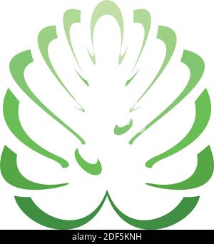 monstera plant leaf logo icon design Stock Vector