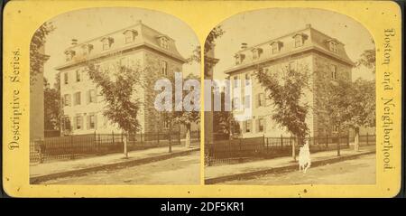 High and Latin School house, Bedford St., still image, Stereographs, 1850 - 1930 Stock Photo