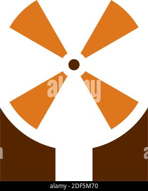 windmill logo icon design element Stock Vector