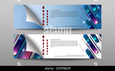 Vector template of abstract design banner on gray. Stock Vector