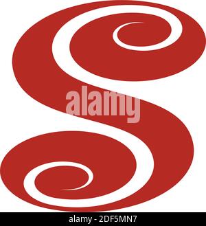 red spiral s letter logo icon vector Stock Vector