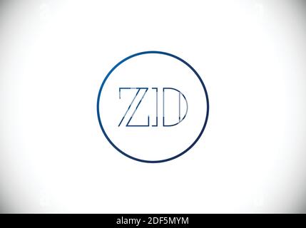 Initial Monogram Letter Z D Logo Design Vector Template. Stock Vector