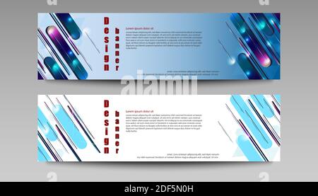 template of abstract design banner on gray. Stock Vector