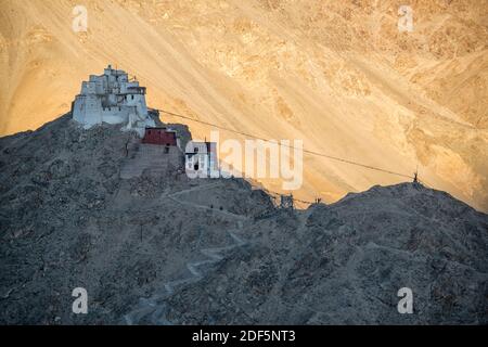 Last light over Namgyal Tsemo Gompa. Leh, Ladakh, India
