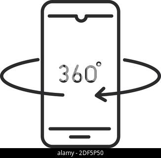 augmented reality smartphone 360 degree rotation vector illustration line style Stock Vector