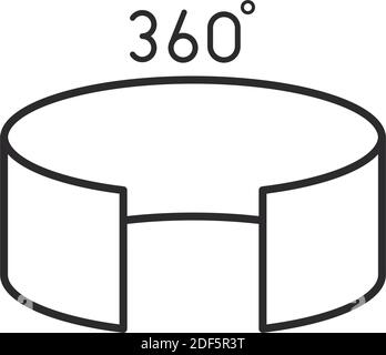 augmented reality rotating and 360 degree vector illustration line style Stock Vector